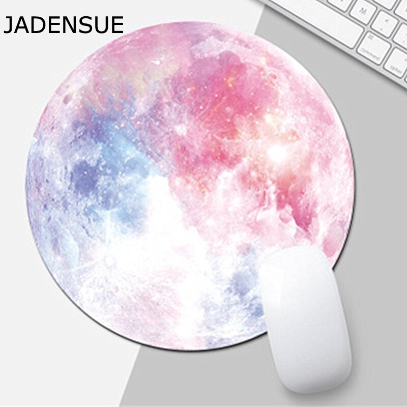 Comfortabele Ronde Muismat Planeet Serie Mat Desktop Non-Slip Rubber Pad Pc Muismat Ronde Bureau Gamer Gaming mat Voor Pc Laptop: Color planet