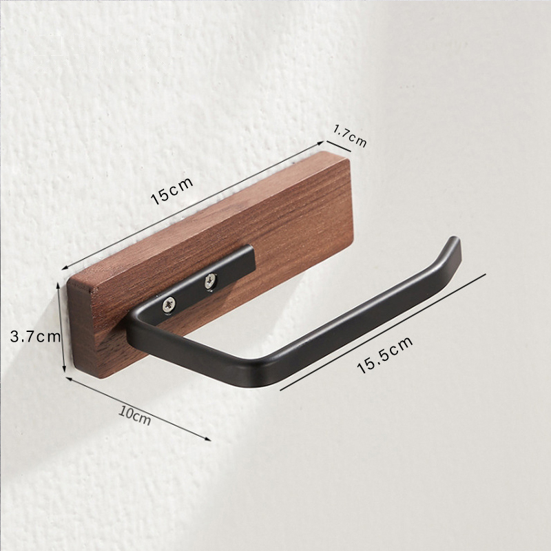 HeMu Solid Wood Tissue Holder Without Punching, Toilet Paper Box, Toilet Phone Storage Rack, Walnut Roll Paper Holder Simple: Yellow