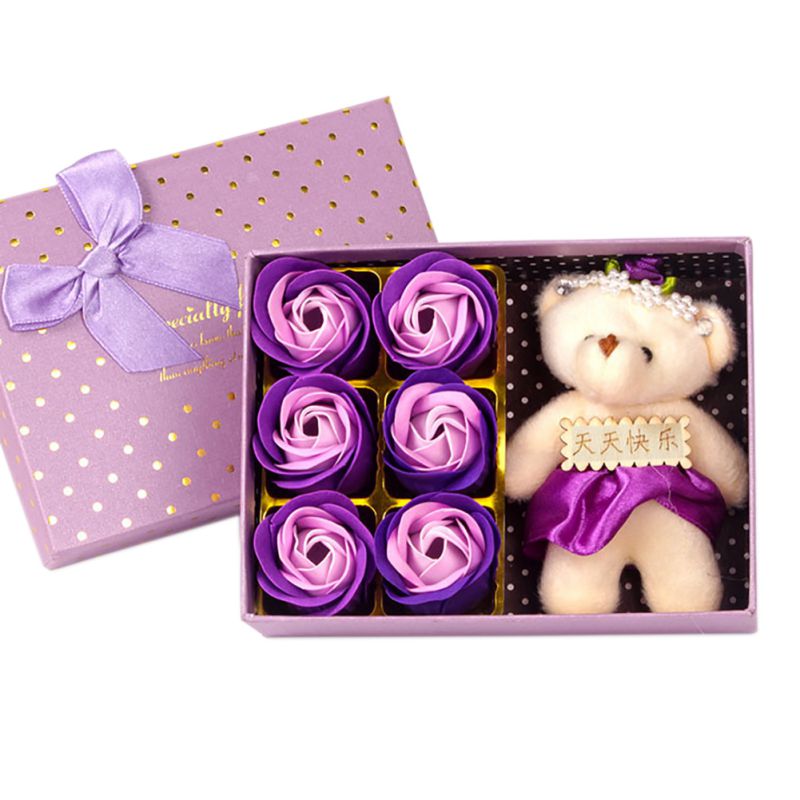 Valentijnsdag rode roos teddybeer roos kunstmatige decoratie kerst voor meisjes vrouwen valentijnsdag zeep: Aj2228z