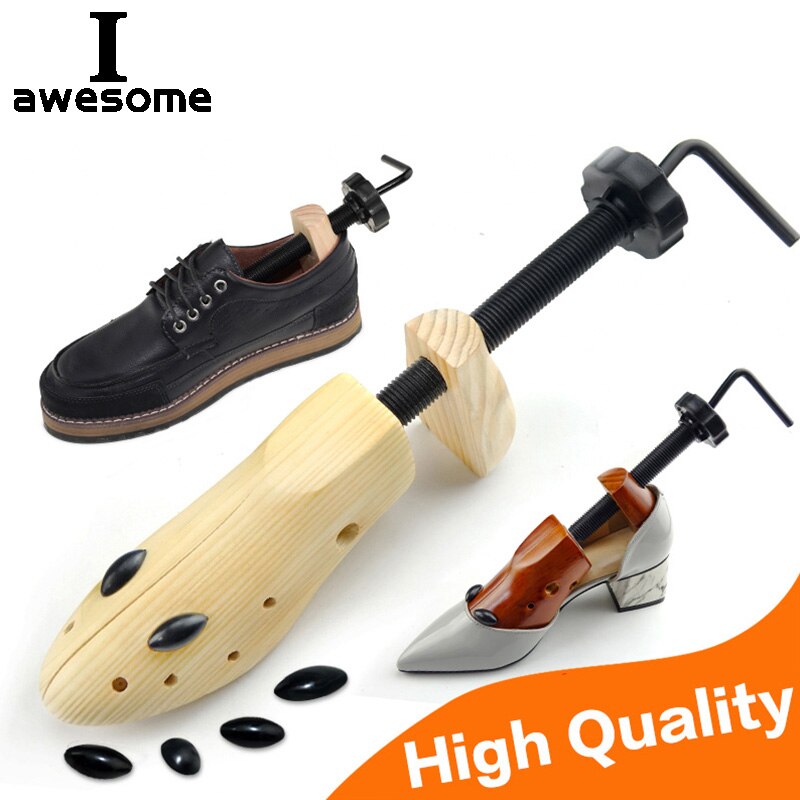 1 Piece Wood 2-Way Wooden Shoe Trees Adjustable Shape For Women Men Shoes Tree Shoe Stretchers Extender Keeper