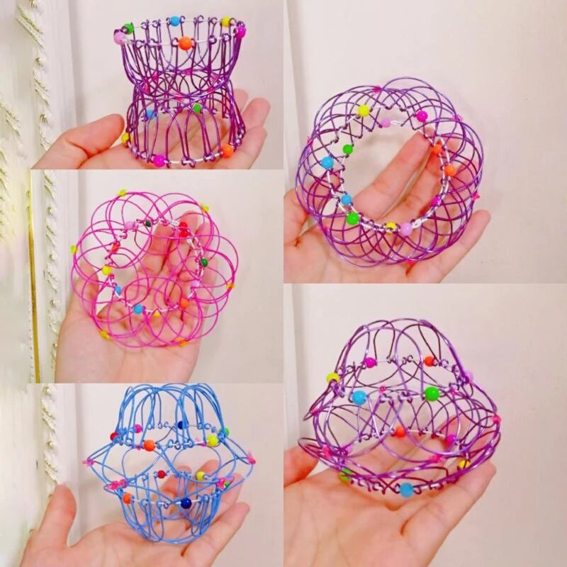 Anti-stress Toy Mandala Decompression Toy Variety Flower Basket 36 Softened Steel Ring Fidget Toy Decorative Wreath Storage