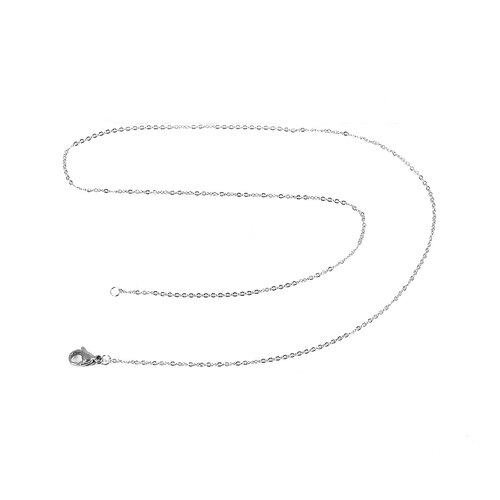Trend 304 Rvs Link Kabel Ketting Doffe Zilveren Kleur 50Cmlong, Ketting Maat: 1.7X1.3Mm (1/8 "X1.3mm), 1 Stuk