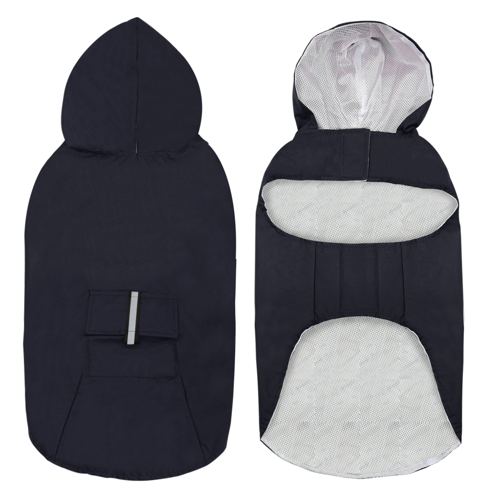 Husdjur stor hund regnrock vattentät stor hundkläder utomhusrock regnjacka för golden retriever labrador husky stora hundar 3xl-5xl: Svart / 5xl