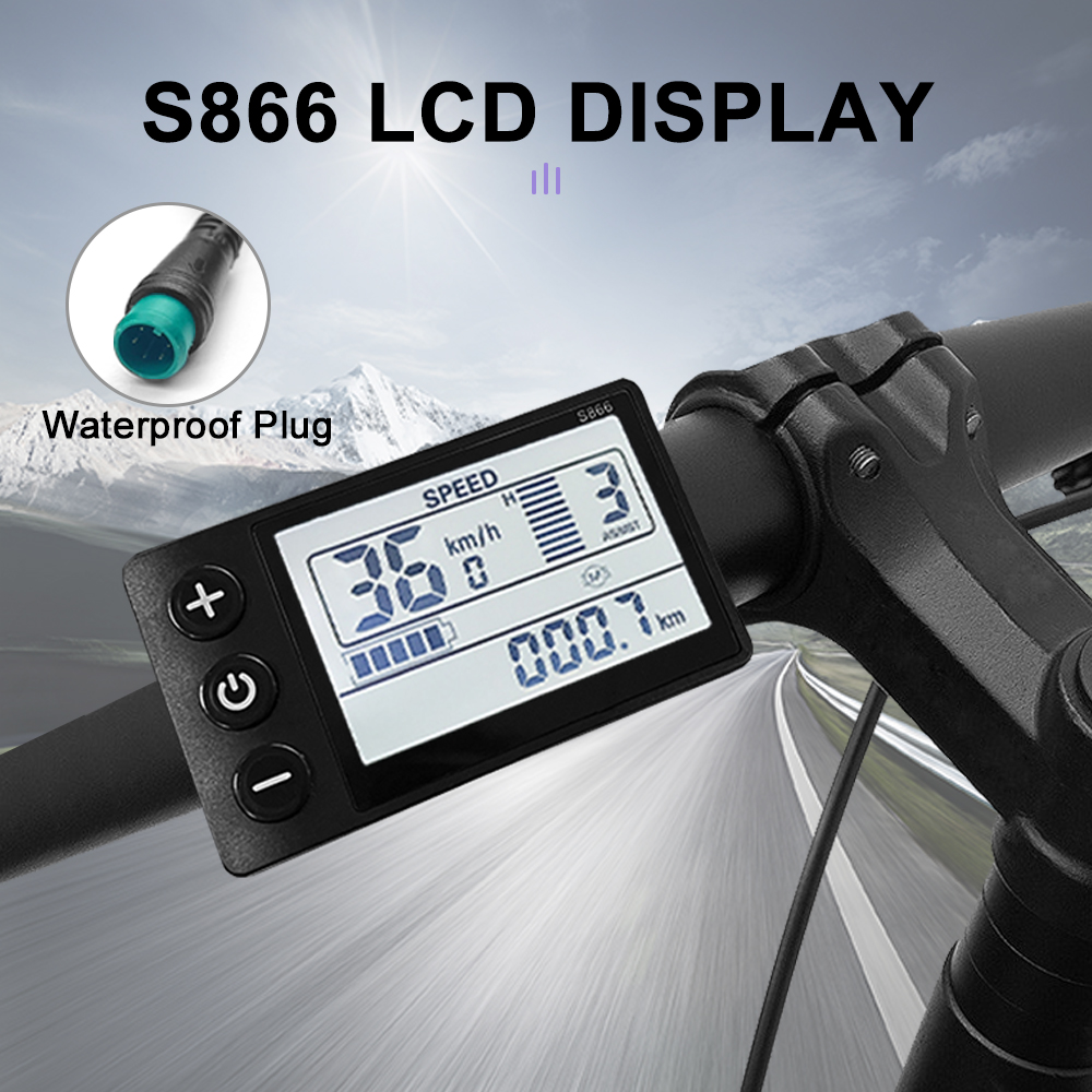 Electric Bike S866 Display S900 UKC1 M3 M5 LCD Panel Screen with SM/Waterproof Plug Matching JN controller Bicycle Accessories: Ivory