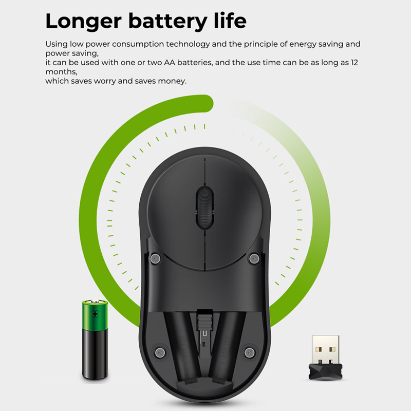 DAREU Bluetooth Wireless Mouse BT 2.4Ghz Dual Mode Mini Mute Mice with Silent Rotary Switch For PC Steam Computer