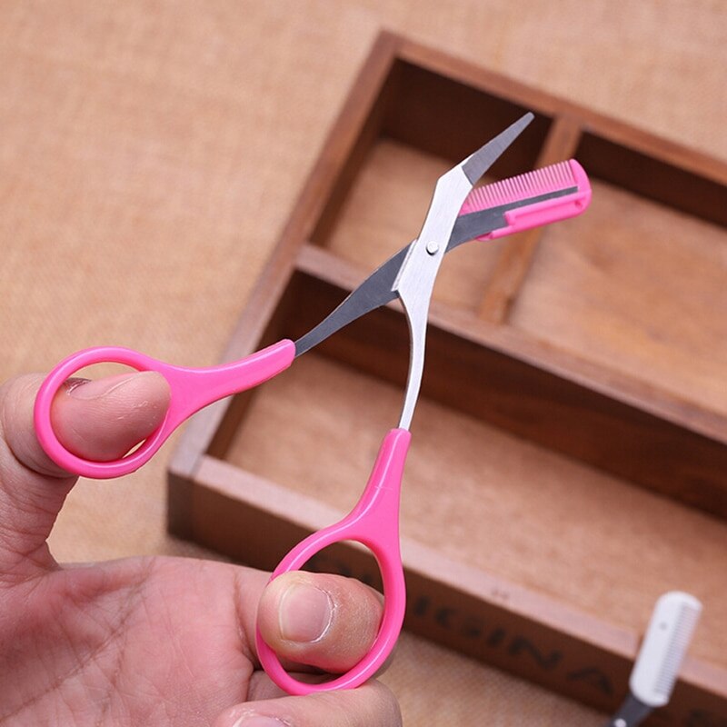 1Pc rasoir de sourcils cils amincissement cisailles peigne cils pinces à cheveux ciseaux façonnage sourcil toilettage cosmétique outil pour dame