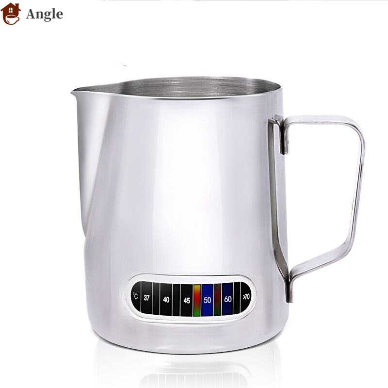 Moussage café pichet tirer fleur tasse avec thermomètre intégré appuccino lait Pot expresso tasses Latte Art lait