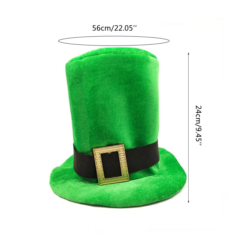M5TF Saint Patrick Day Irish Festival Hat Green Leprechaun Top Hat Supplies