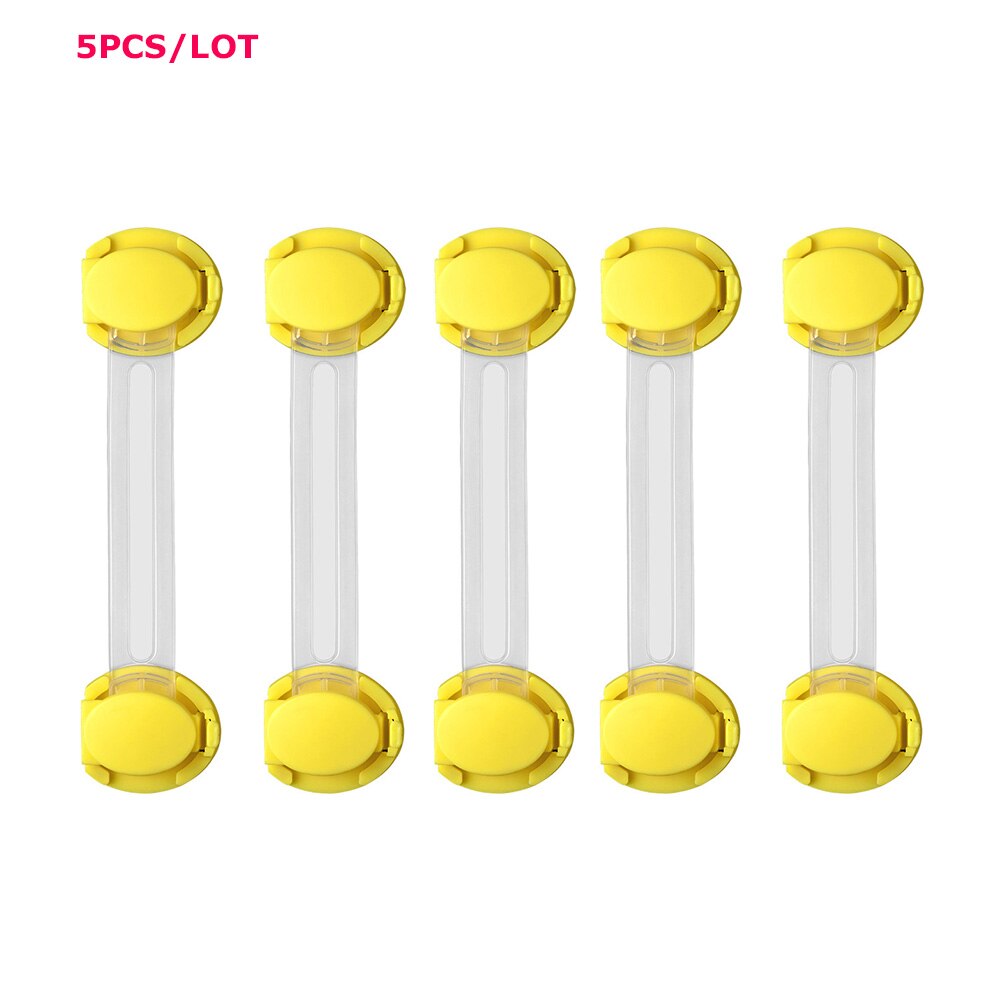 Baby Safety Lock Cabinet Smart Drawer Door Window Locks Straps Protection of Children Family Security Lock Proof Blocker: 5pcs Yellow