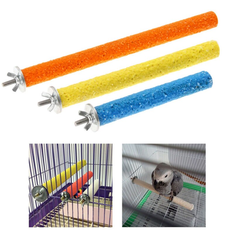 Wood Bird Claw Beak Grinding Bar Standing Stick Parrot Station Pole Grinding Stand Claws Bird Supplies Cage Accessories 1PC