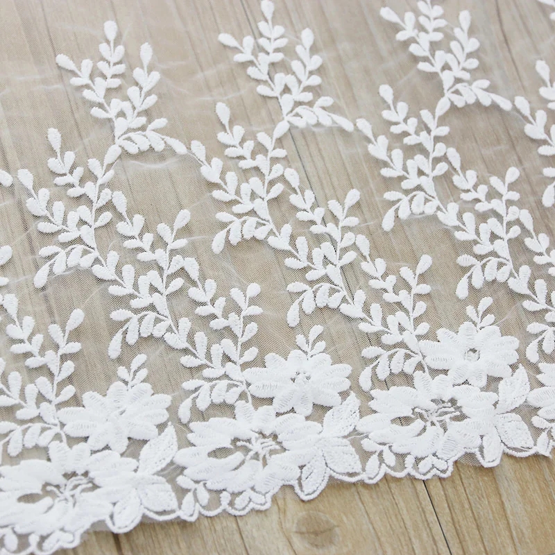(1 Yard/lot) 30cm White Mesh Water-Soluble lace Fabric Mesh Woven Belt Clothing Accessories High Wedding Headdress DIY