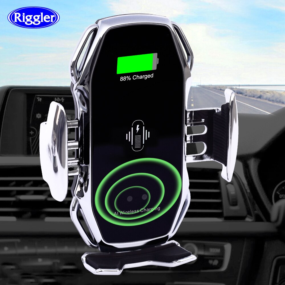 10W Car Wireless Phone Charger Automatic Clamp Charge Tough Glass Panel Holder foriphone 11pro 11 XS forHuawei Mate30pro P30pro