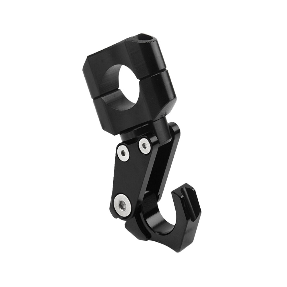 Accesorios de la motocicleta portaequipajes estilo moto manillar CNC gancho de conveniencia de soporte para 7/8 “22mm 28mm manejar bares: Black