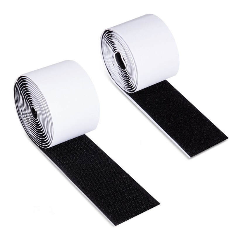 25 Mm Breedte Zwart En Wit Zelf Adhestive Klittenband Strips Set Met Super Kleverige Lijm Nylon Fastener