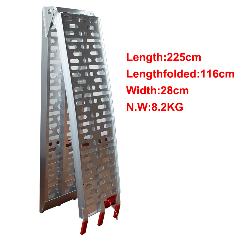 1 pièce en aluminium échelle de voiture pick-up camion ATV rampes de chargement portables 7.5 FT 750 Lbs capacité rampes de moto avec sangles d'arrimage