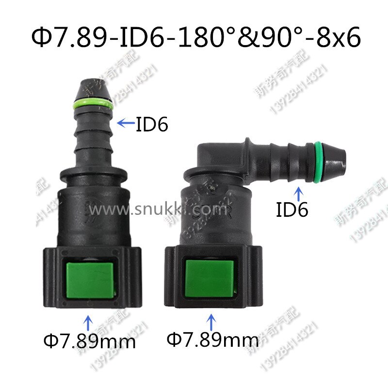Original 7.89mm id6 auto brændstofslange lynkobling 180 grader 5/16 hun brændstofrør fitting benzin lynkobling 2 stk meget: C   (180 og 90)
