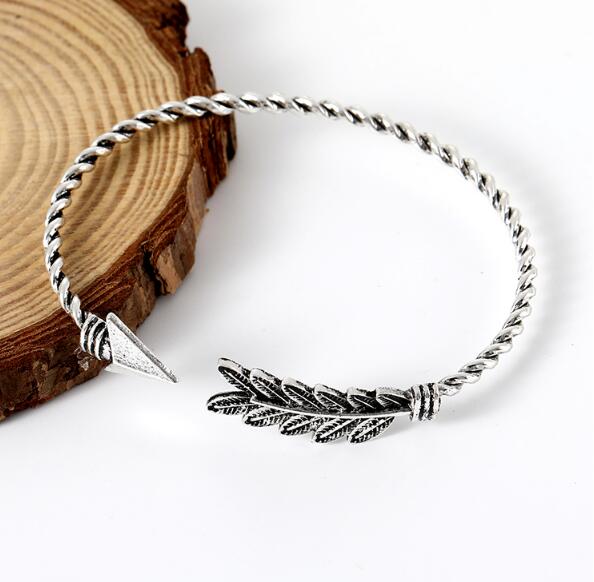 SL 027 czeski retro moda bransoletka minimalizm związane strzałka bransoletka kobiety otwarcia impreza biżuteria akcesoria fabryka bezpośredni: Ancient srebro