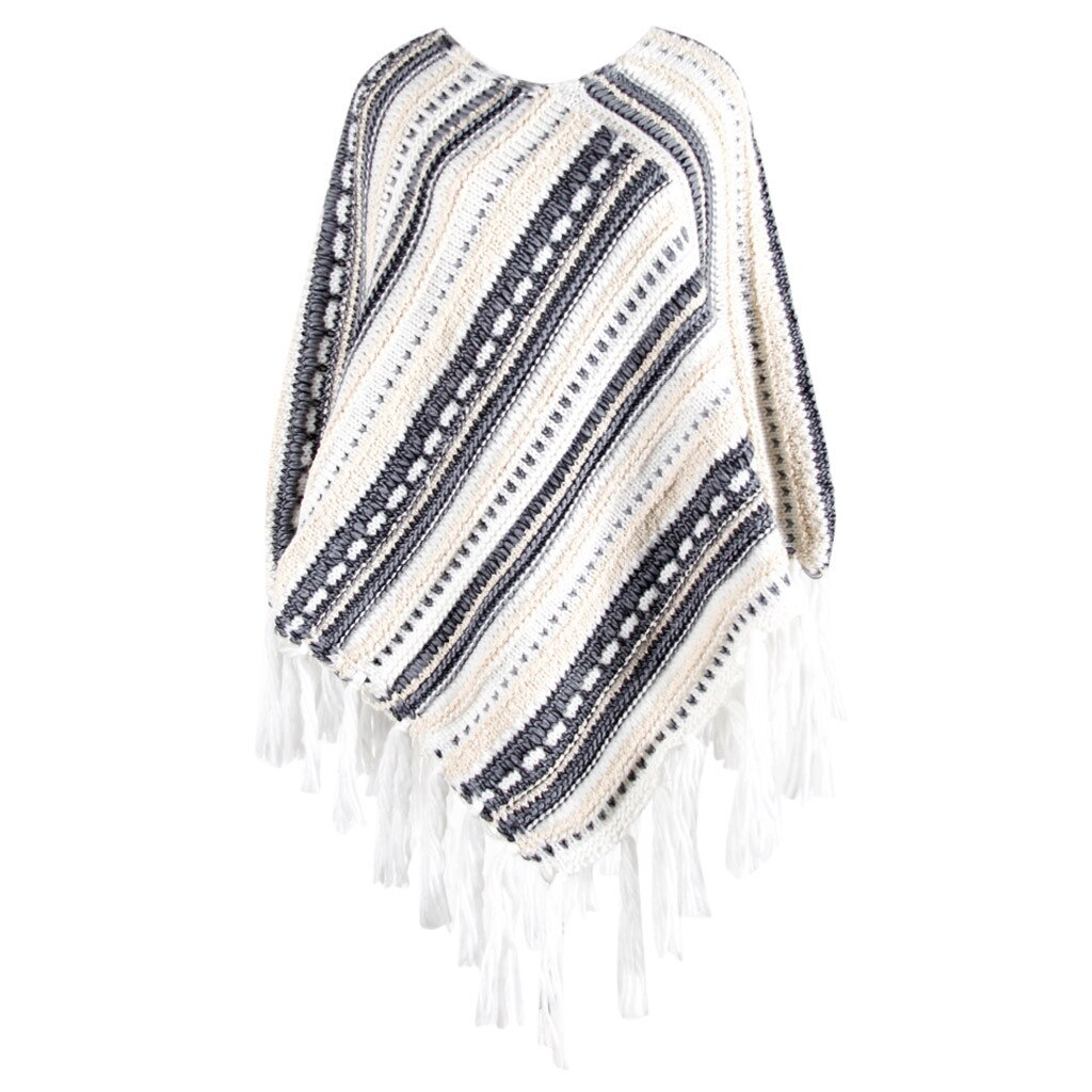 Pull femmes pull hiver tricoté cachemire Poncho Capes châle Cardigans manteau décontracté Casaco Feminino Sueter Mujer Invierno: WHITE