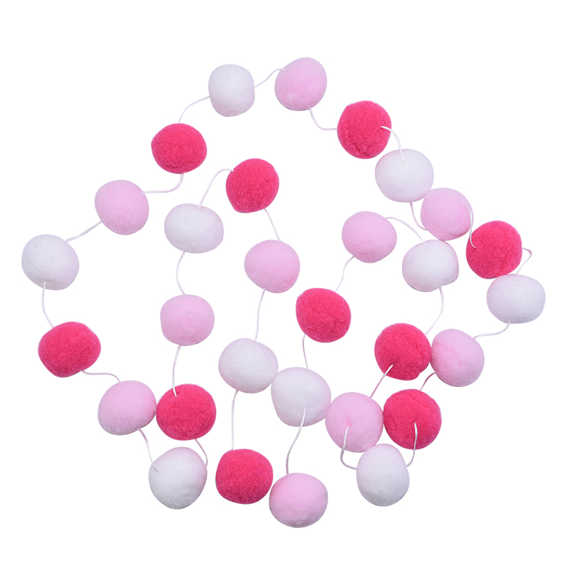 Guirlande murale avec pompon de 3cm 2.5M, décoration murale de 3cm, suspendue de Style nordique, pour chambre de bébé ou chambre d'enfant, pour la maison, de mariage: B02