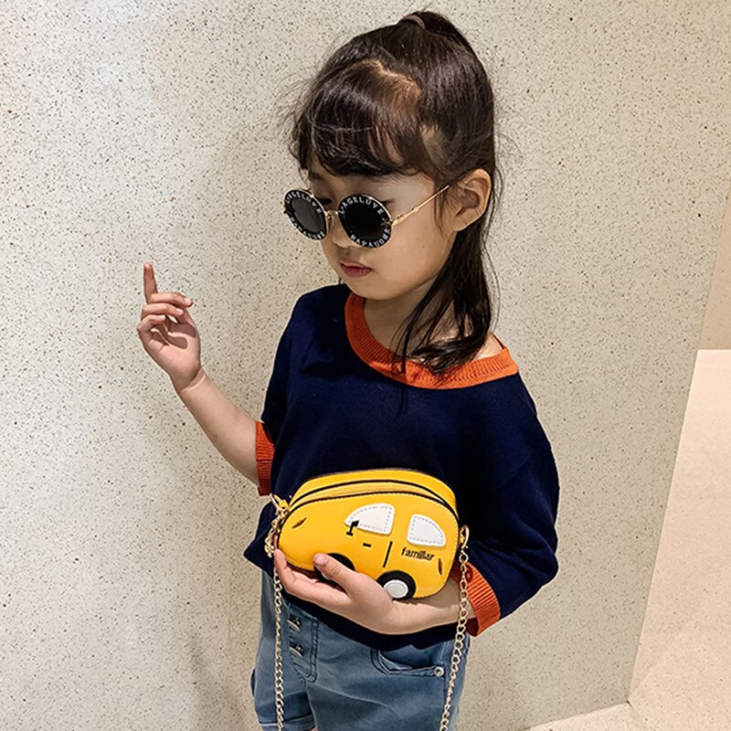 Mini sacs à bandoulière sac à bandoulière filles garçons voiture dessin animé sac à main portefeuille petit épaule sacs de rangement