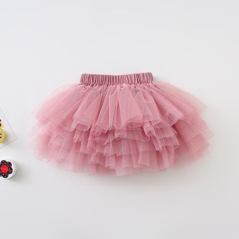 freundlicher Felsen Herbst Neue Mädchen halb-länge Prinzessin Peng Felsen freundlicher Mädchen Ziemlich Röcke: Rosa / 5T
