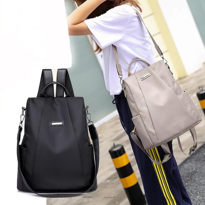 Women Travel Backpack Travel Bag Anti-Theft Oxford Cloth Backpack Black