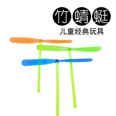 Huilong 10 Stks/partij Klassieke Plastic Bamboe Libelle Propeller Sport Kids Kinderen Vliegende Outdoor Speelgoed Kinderen