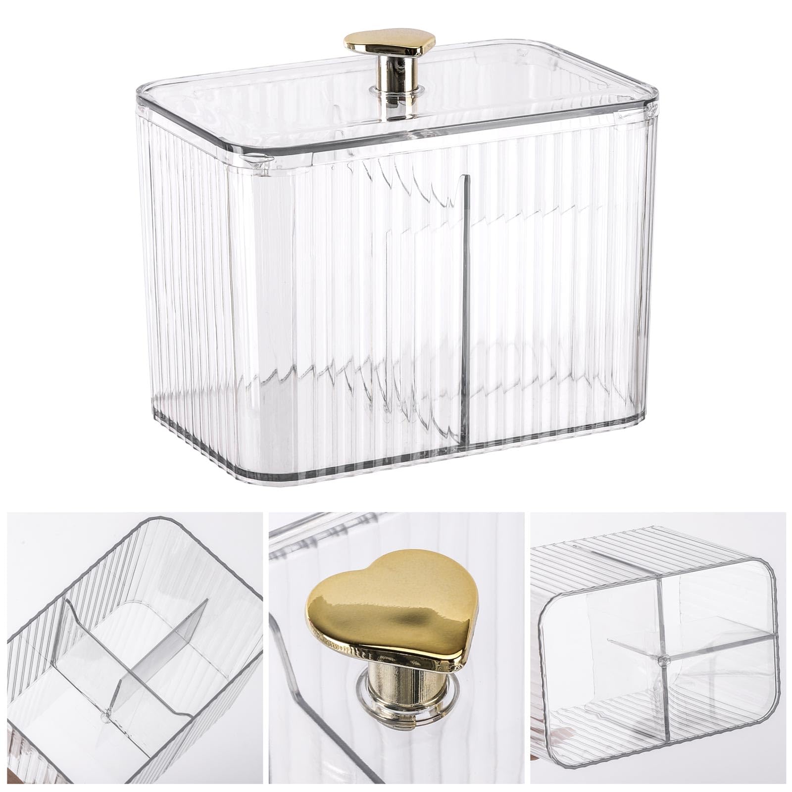 Qtip – distributeur de support transparent pour salle de bain, pot d'écouvillon/tampon/boule, conteneur, boîtes de rangement de cosmétiques pour vanité