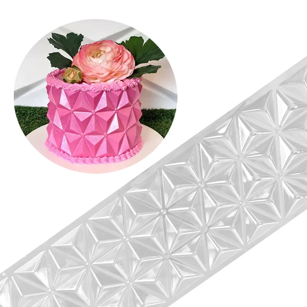 Molde para envolver pasteles de Origami 3D, de plástico, borde de pastel, plantilla para pasteles, utensilios para hornear, accesorios de panadería de Chocolate: Caqui oscuro