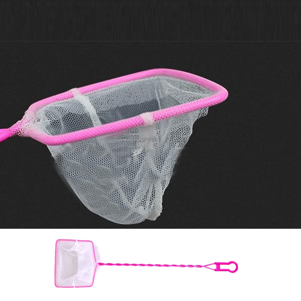 1 pc Pink Large Aquarium Fish Net Catcher Water Tank Small Big Fish Mesh Tropical Cold Water Net with Long Handle