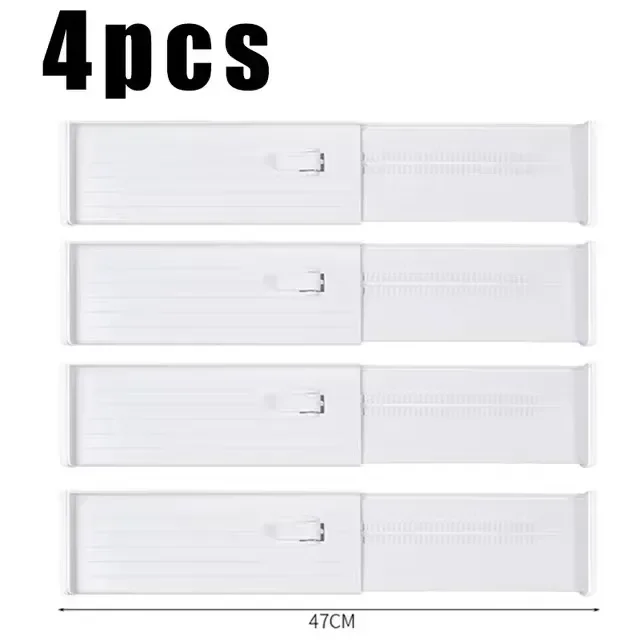 4 stuks ladeverdelers verstelbare keukenuitbreiding samentrekking combinatie lade organisator plastic organisator opbergdoos: Blauw