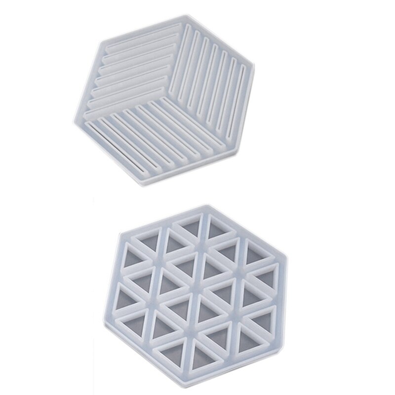 2 stk coaster beton silikone skimmel diamant stribe formet diy epoxyharpiks gips håndværk cement bakke form, b & a: Default Title