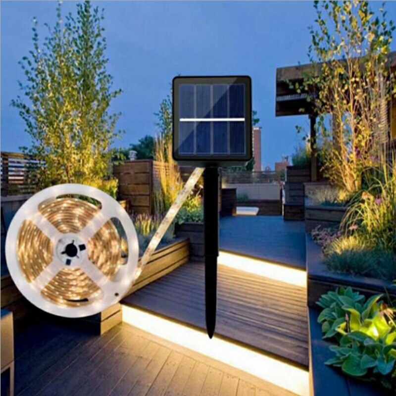 1-5M Solar Light Strip Aangedreven Led Strip Verlichting Flexibele Tape Tuin Solar Lampen Hek Licht Outdoor Park outdoor Verlichting Kleur
