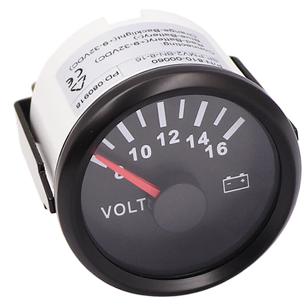 52 mm Marine Auto Voltmeter 8-16 V 18-32 V Waterproof Gauge For Motorcycle Car Boat Automobile With Red Backlight 12V 24V