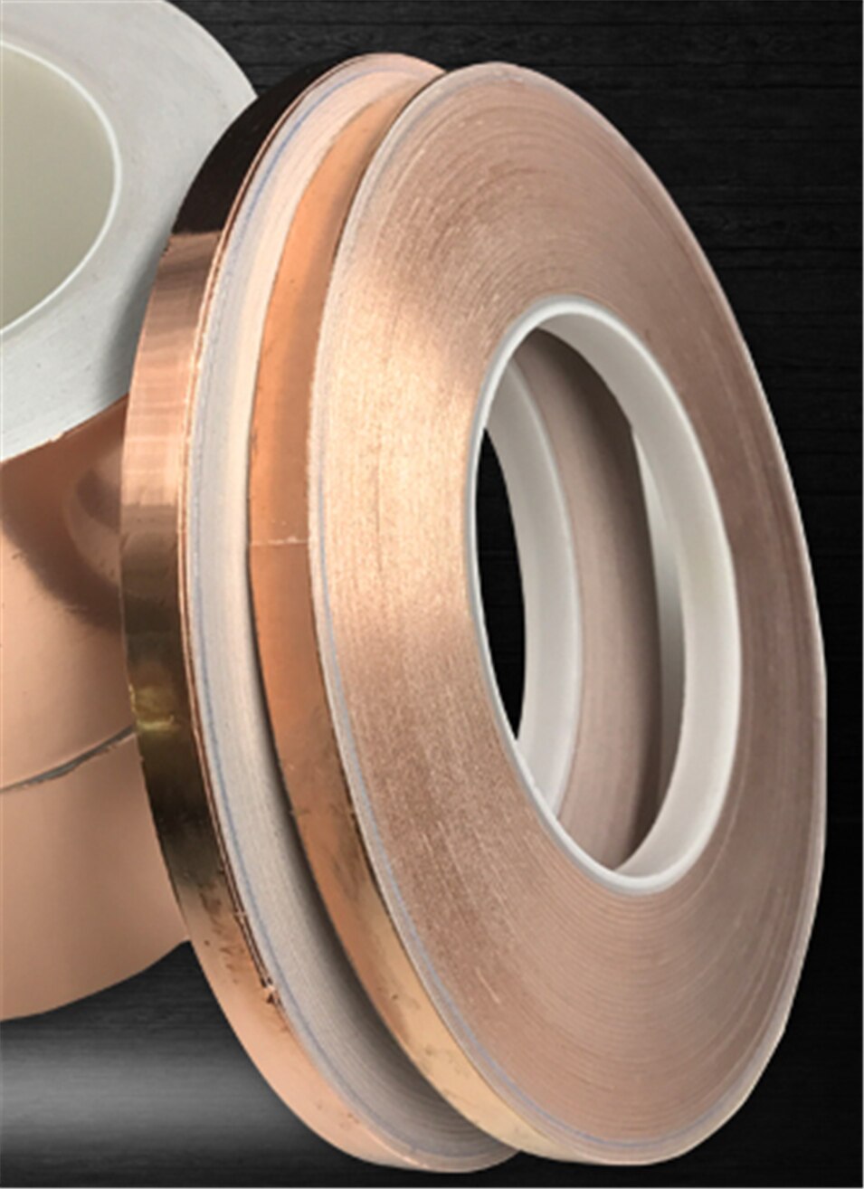 30 mètres X 5MM 30 mètres X 10MM simple côté conducteur feuille de cuivre bande adhésive EMI protégeant la chaleur résister bande 1psc/roll