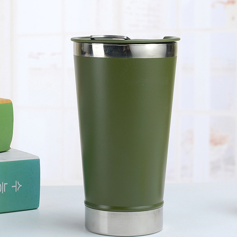 Creativity 304 Stainless Steel Beer Cup Thermos Cup With Bottle Opener 473ML Heat Preservation And Cold Preservation: Green