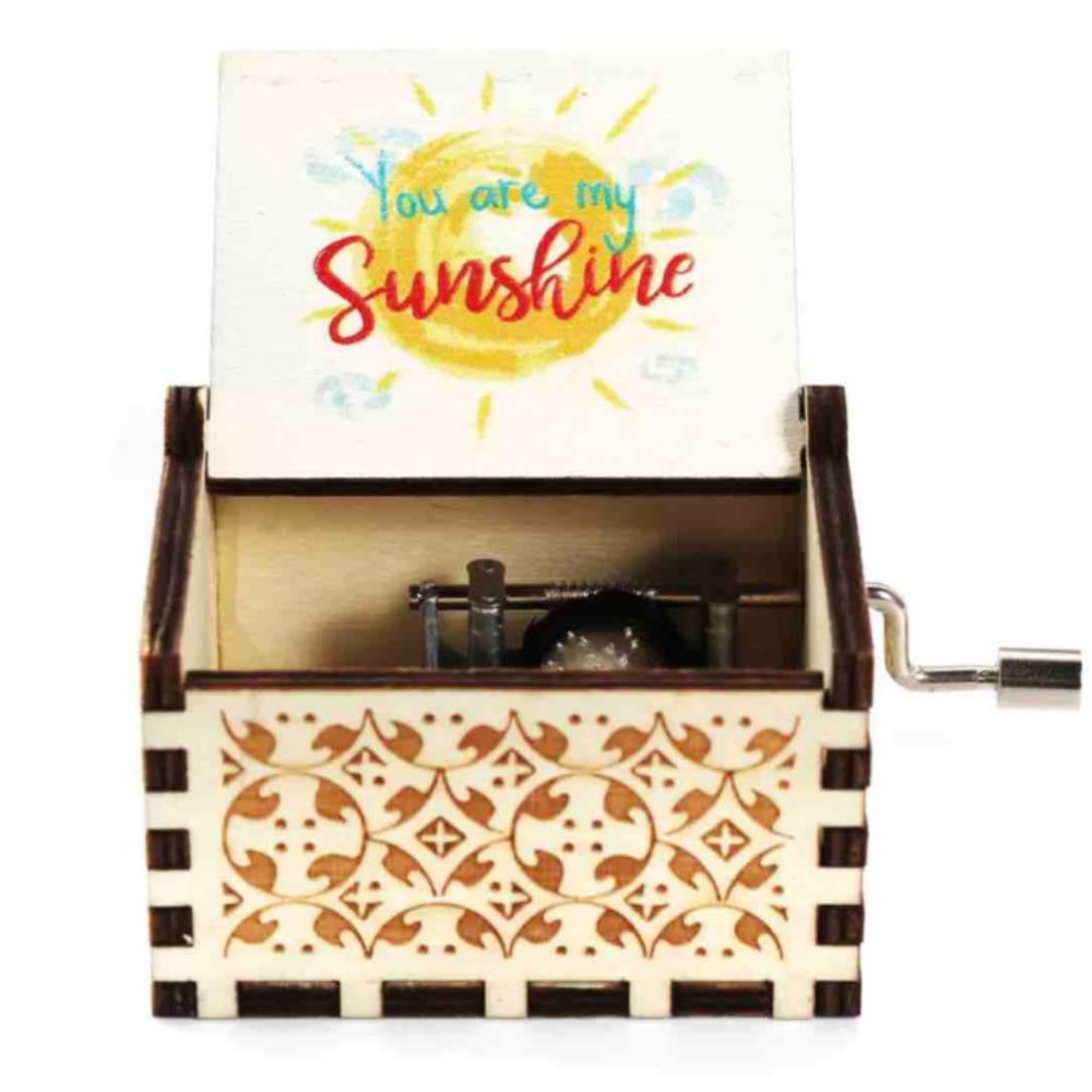21 Spieluhren, rosa, weiß, blau, schwarz, Holz, Sie sind mein Sonnenschein, Pastete, Spieluhr, Musikthema, Geburtstagsgeschenk: Schwarz