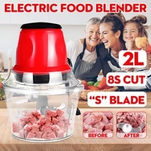 220V 2L Elektrische Vleesmolen Plantaardige Chopper Keuken Elektrische Blender Vlees Slicer Cutter Huishoudelijke Slijpmachines Voedsel Processor