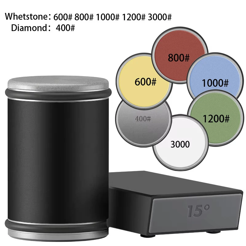 Affilacoltelli magnetico con pietra diamantata per affilare il sistema di macinazione da cucina in legno Accessorio per rullo angolare da 15 a 20 gradi: Colore rosa