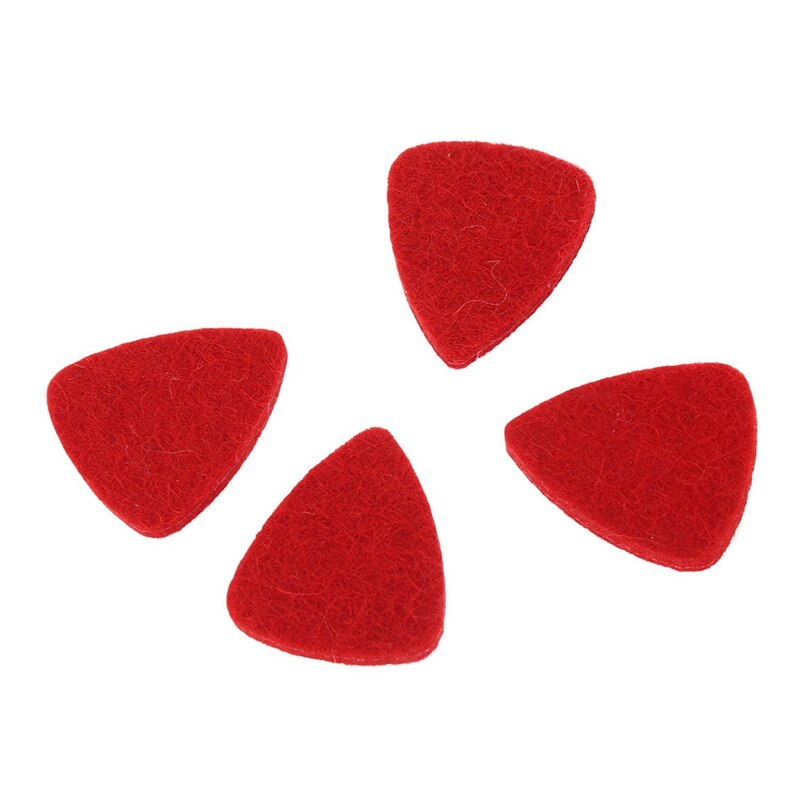 -10 Uds. Púas de guitarra de mandolina con picos de fieltro de lana de ukelele duro suave, 5 uds. De Color rojo y 5 uds. De madera
