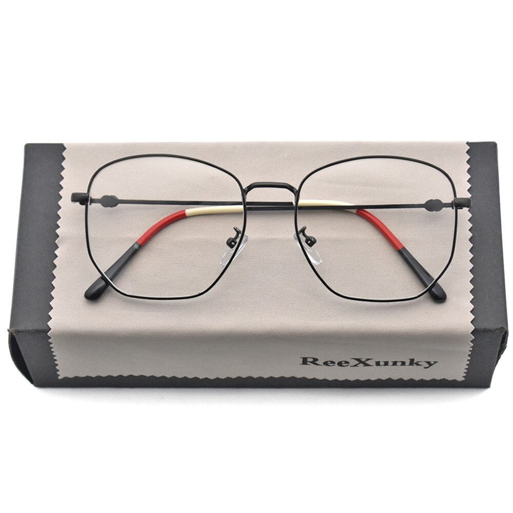 Unisex blauwlichtblokkerende computerbril voor dames, vierkant, anti-vermoeidheidsbril voor heren, bescherming tegen bijziendheid, optische gamingbril: Zwart