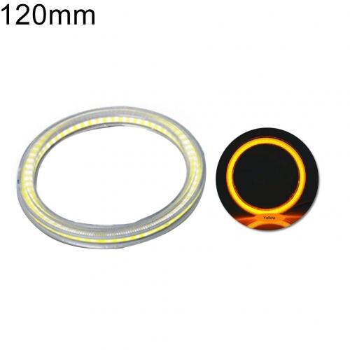 60mm-120mm Car Vehicle Universal COB LED Ring Light Headlight Lamp: Yellow 120mm