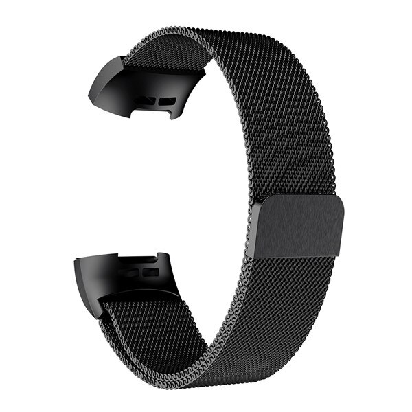 Correa de Metal para Fitbit Charge 3, repuesto de pulsera magnética de acero inoxidable sin tornillos: Black / L