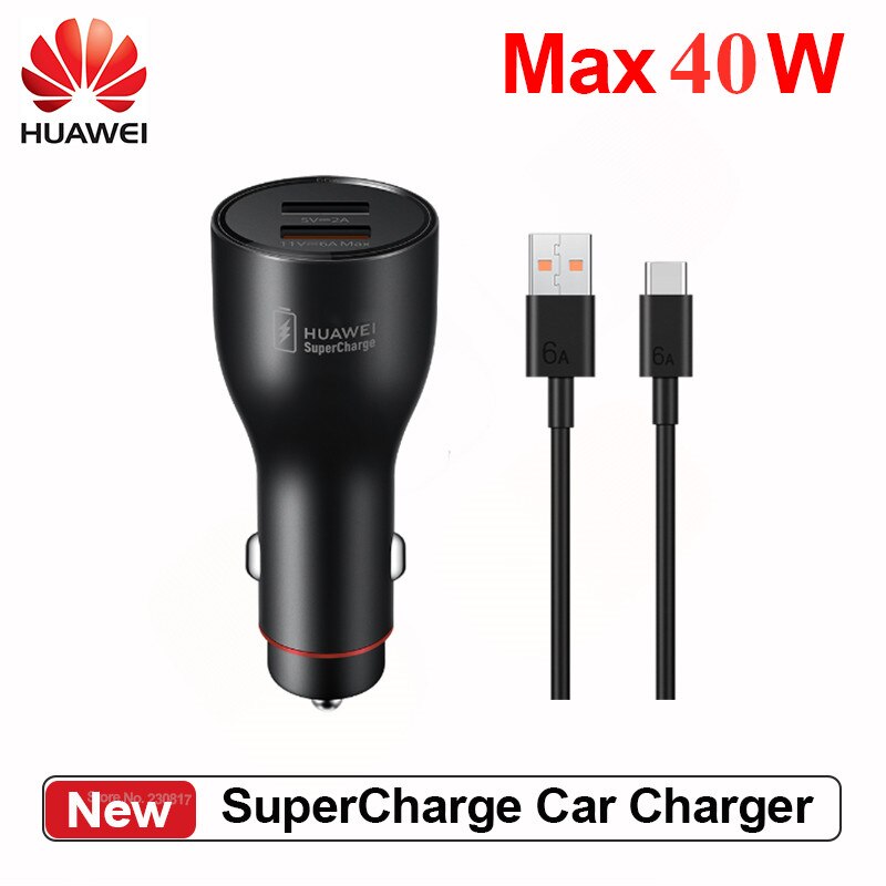 Originele Huawei Supercharger Car Charger Snellader 66W 11V6A 10V4A 5V3A Qc 4.0 Compatibel 6A Type C Kabel Voor mate 40 Pro: Max 40W