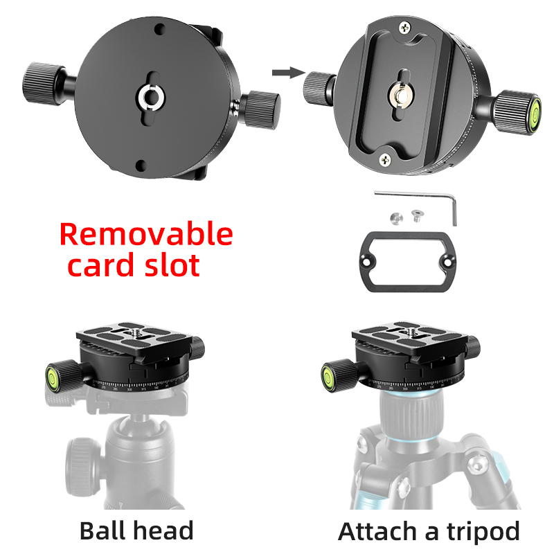 Panoramic Rotating Quick Release Plate Clamp Tripod Head Mount Arca Swiss Quick Release Plate Clamp with 1/4 Screw For Ball Head