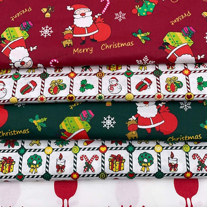 6 stk 100%  jul bomuld håndværk stof bundt patchwork 50 x 40cm quiltning sy julemønster klude diy artcraft stof