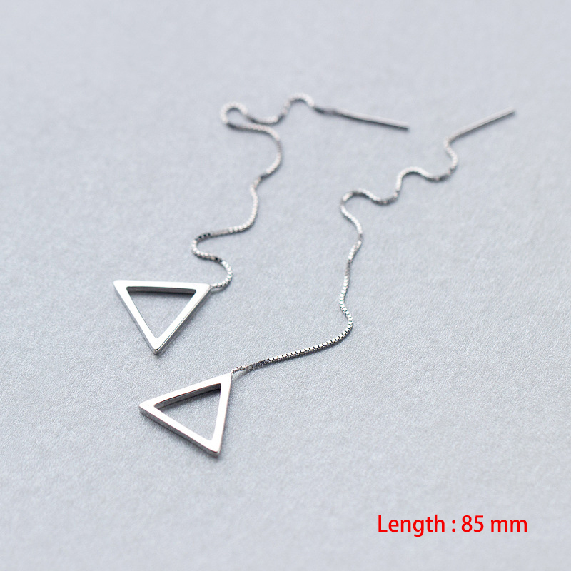 Pendientes colgantes con borlas y cadena de estilo Simple para mujer, aretes largos, accesorios de línea de perforación, Mini joyería fina a la para las orejas: VERMEIL