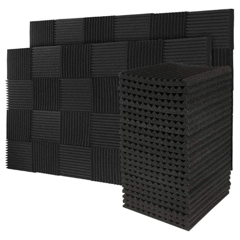 50Pcs Acoustic Soundproof Foam Sound Absorbing Panels Sound Insulation Panels Wedge for Studio Walls Ceiling,1X12X12Inch