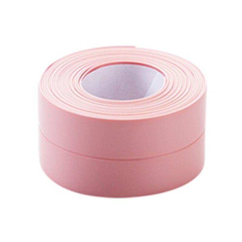 Home Kitchen Waterproof Anti-moisture Self Adhesive Stickers Bathroom Wall Corner Line Sink Wash Basin Tape Sealing Decal: Pink / 2.2CMx3.2M