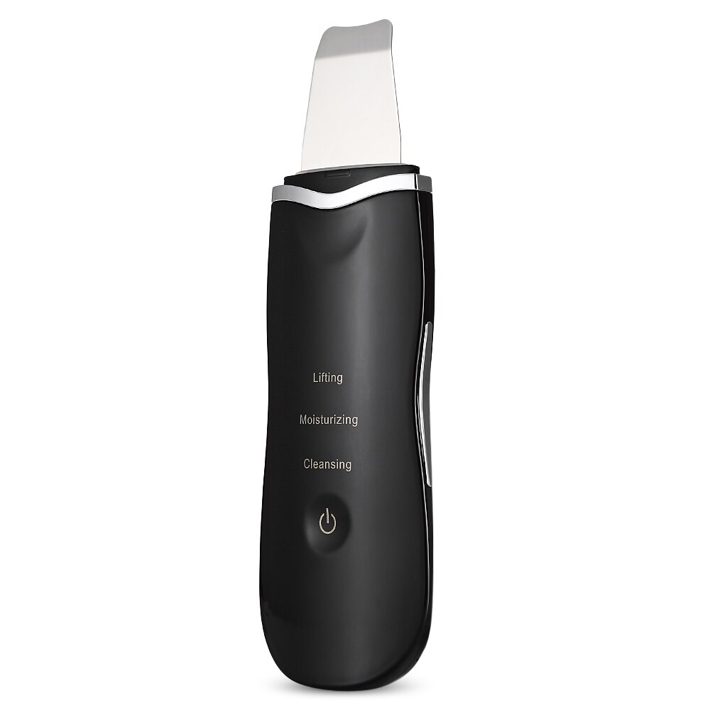 Máquina do purificador da pele ultra-sônica profunda rosto pá de limpeza máquina peeling pá facial remover cravo poros mais limpo rosto: Black